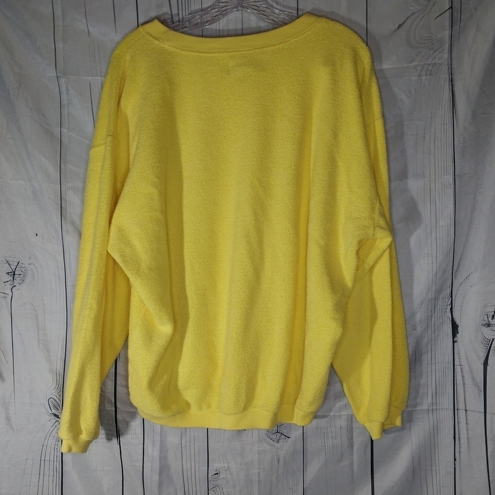 Express EXP Crewneck Vintage 90’s Yellow Retro Oversized Sweatshirt - Picture 8 of 14